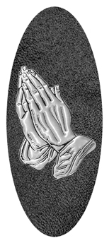 328 D516 516 SL SH BK Silver Praying Hands Shimmer Black